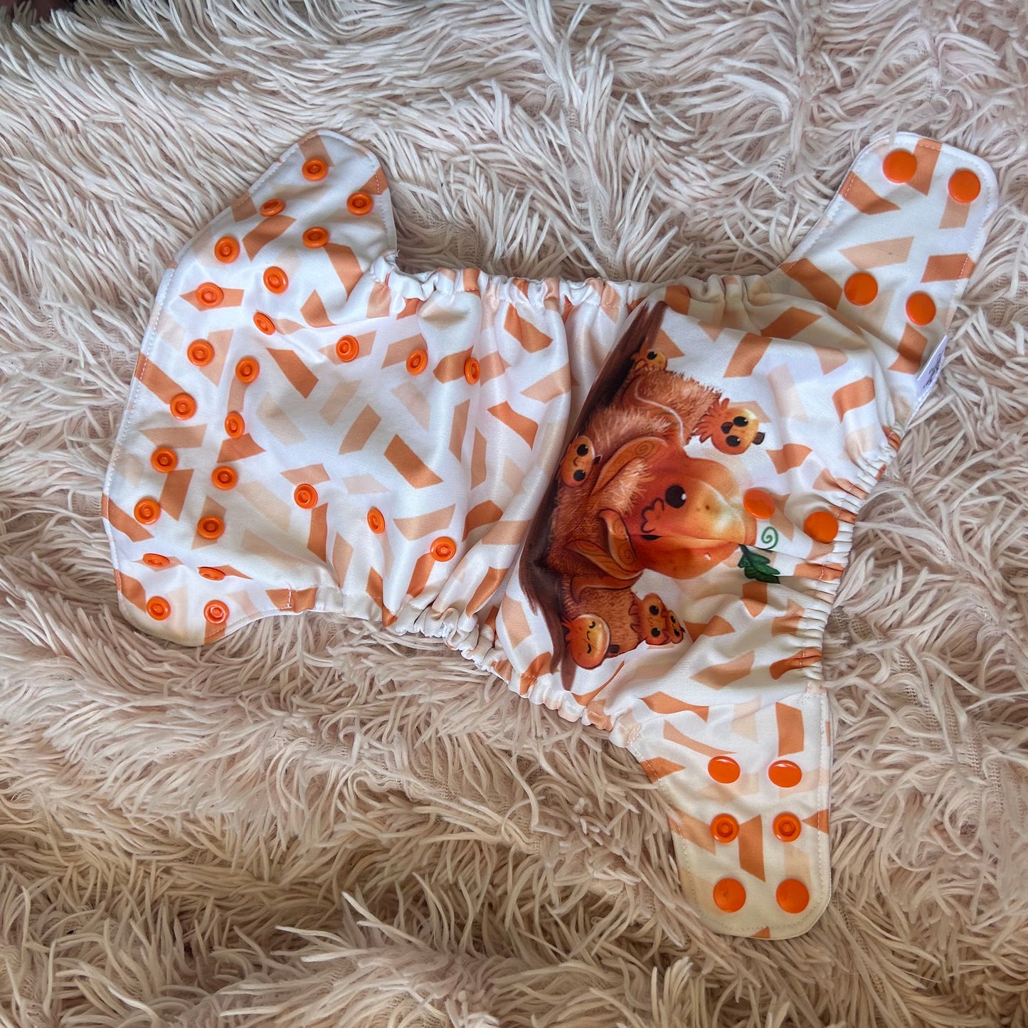 Couche lavable citrouille pieuvre