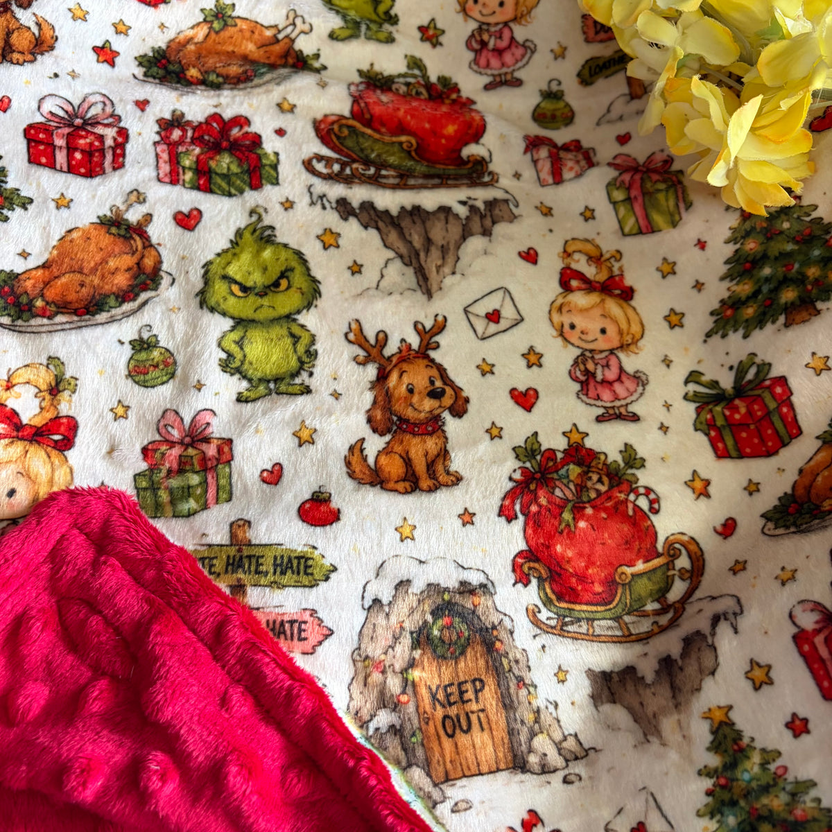 Doudou 30x40 grincheux de noel