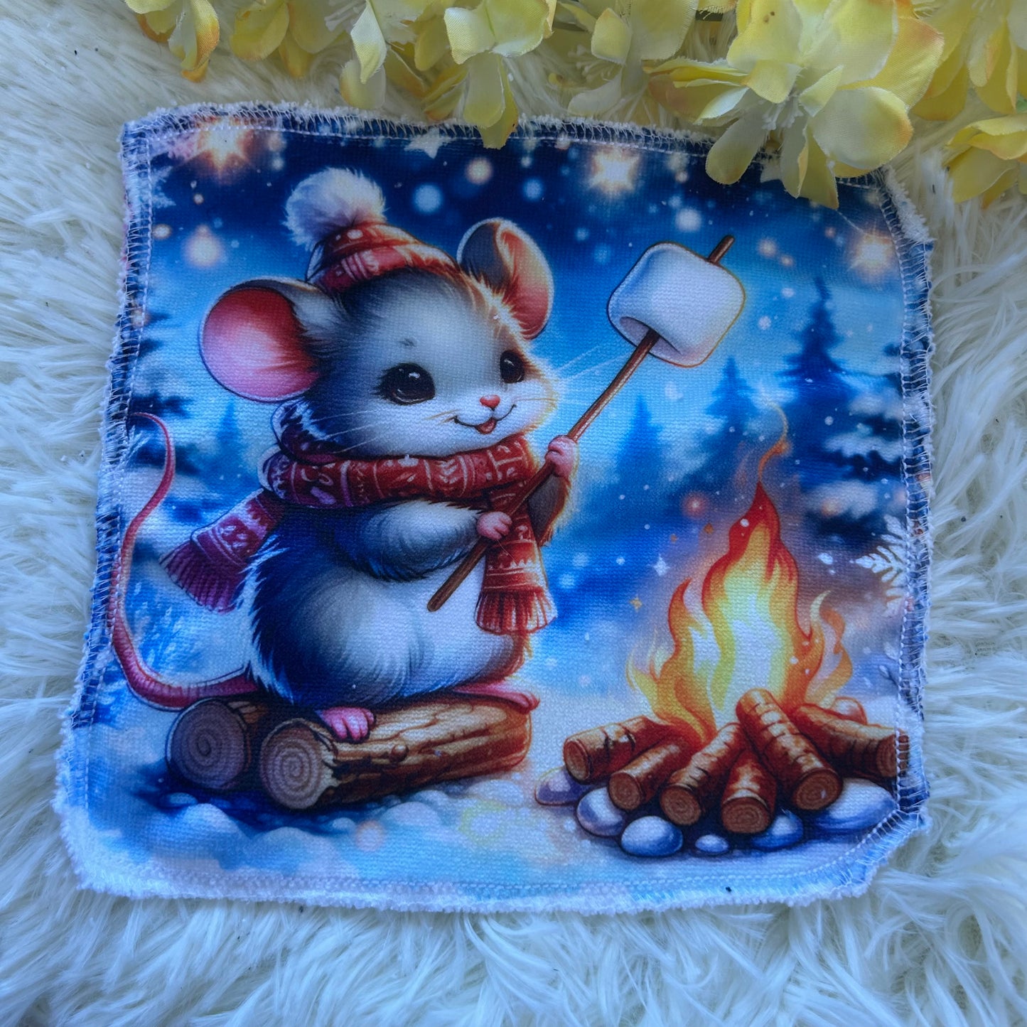 Débarbouillette souris hivers