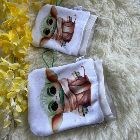 Mitaine de bain extraterrestre vert