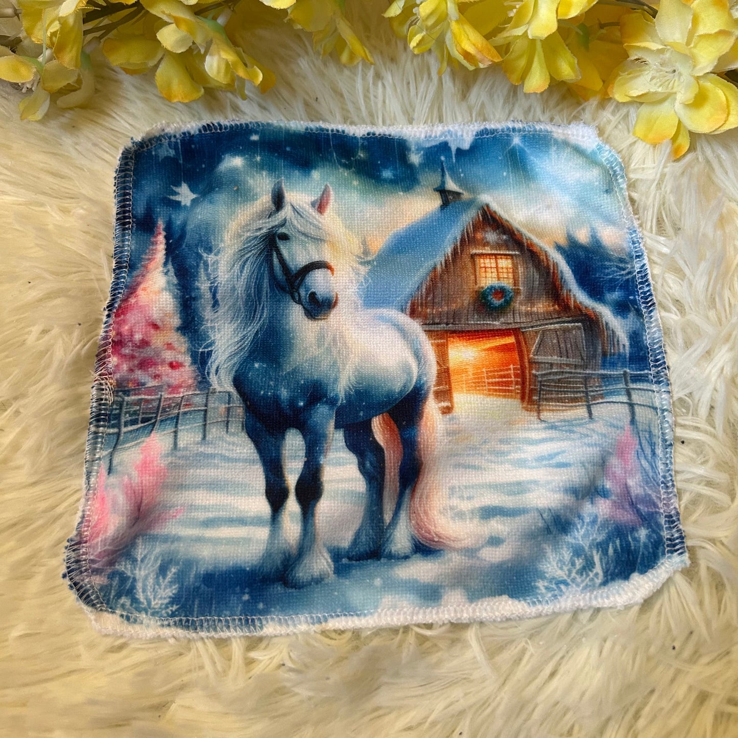 Débarbouillette cheval hivers