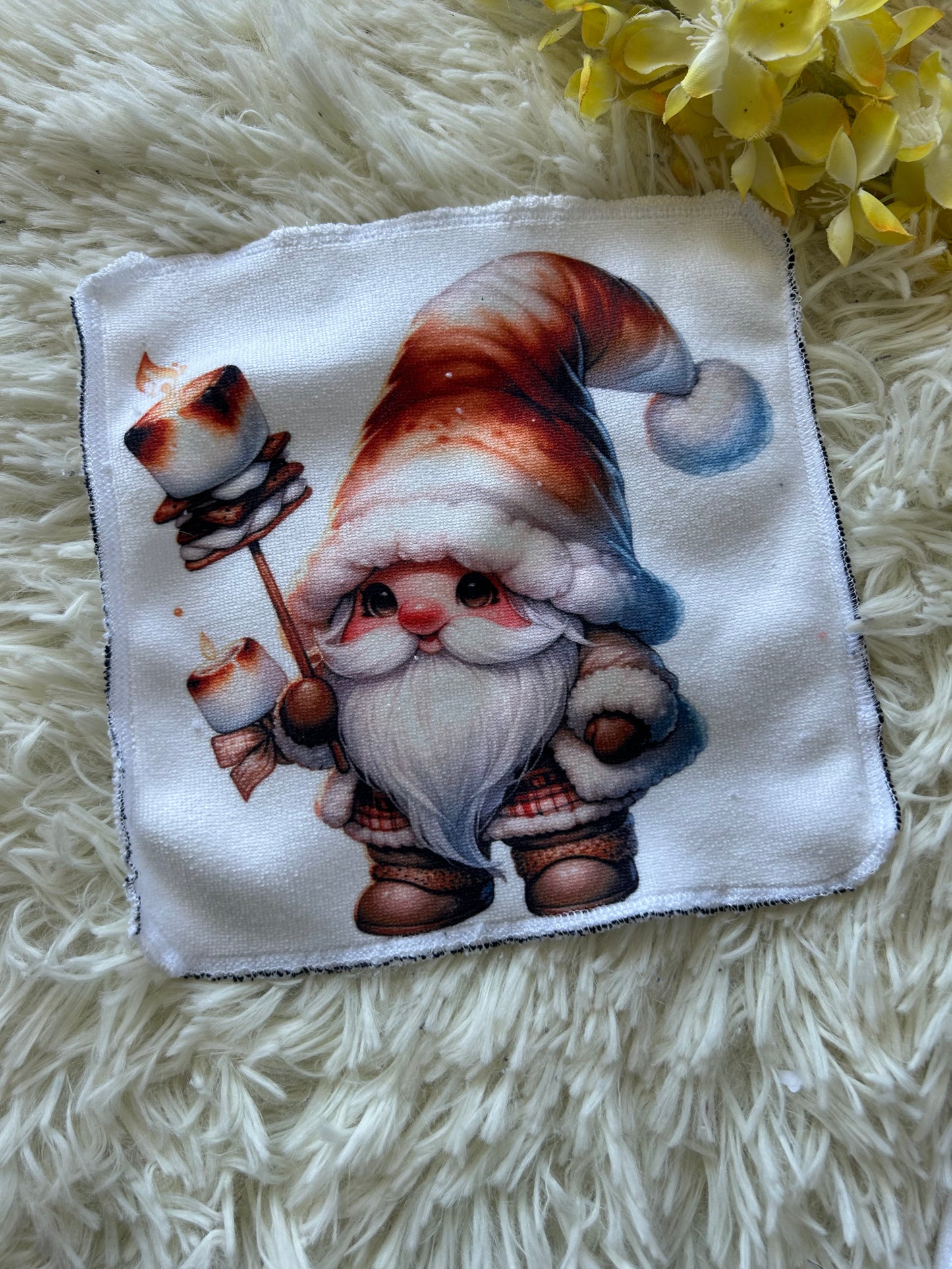 Débarbouillette chien gnomes smores