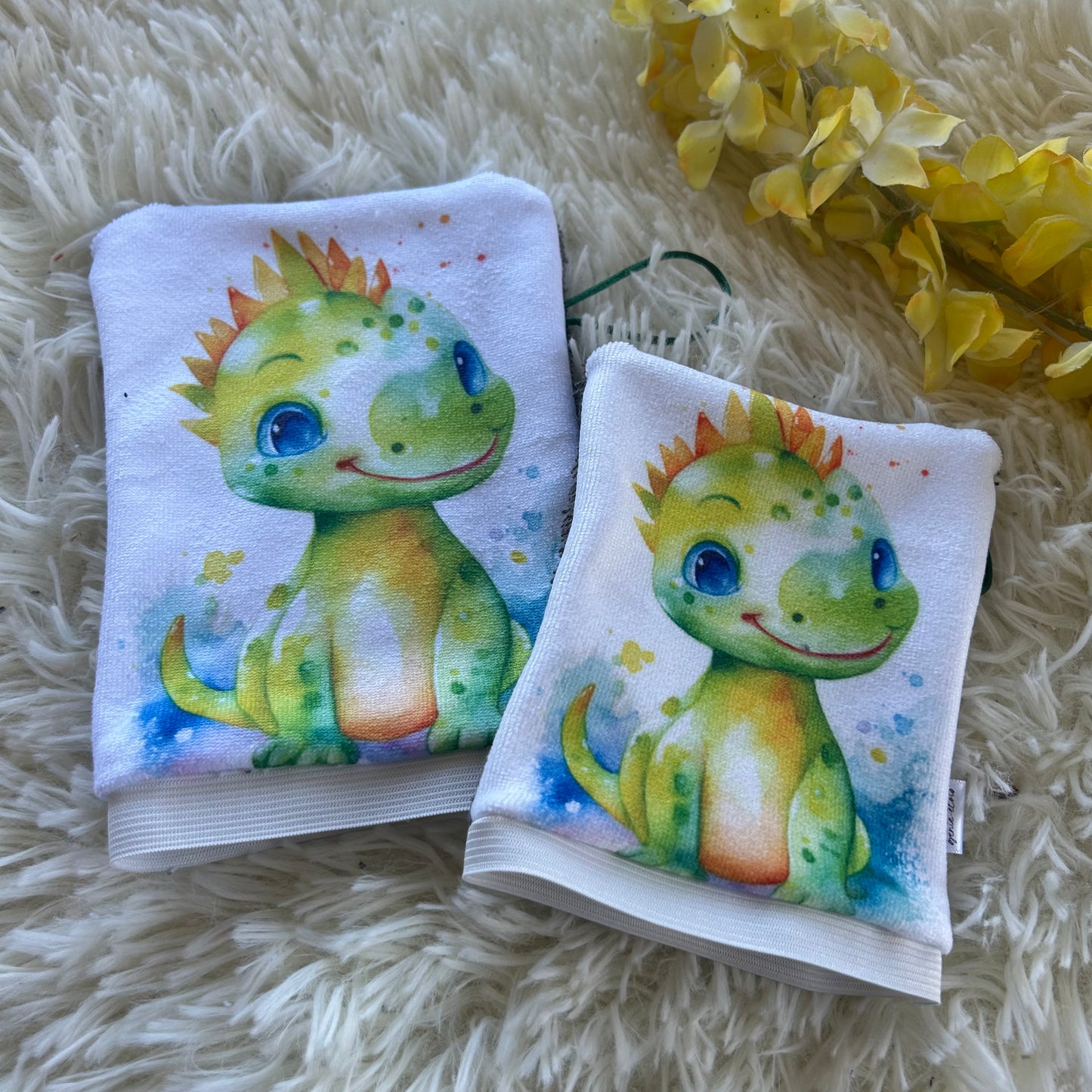 Mitaine de bain dino
