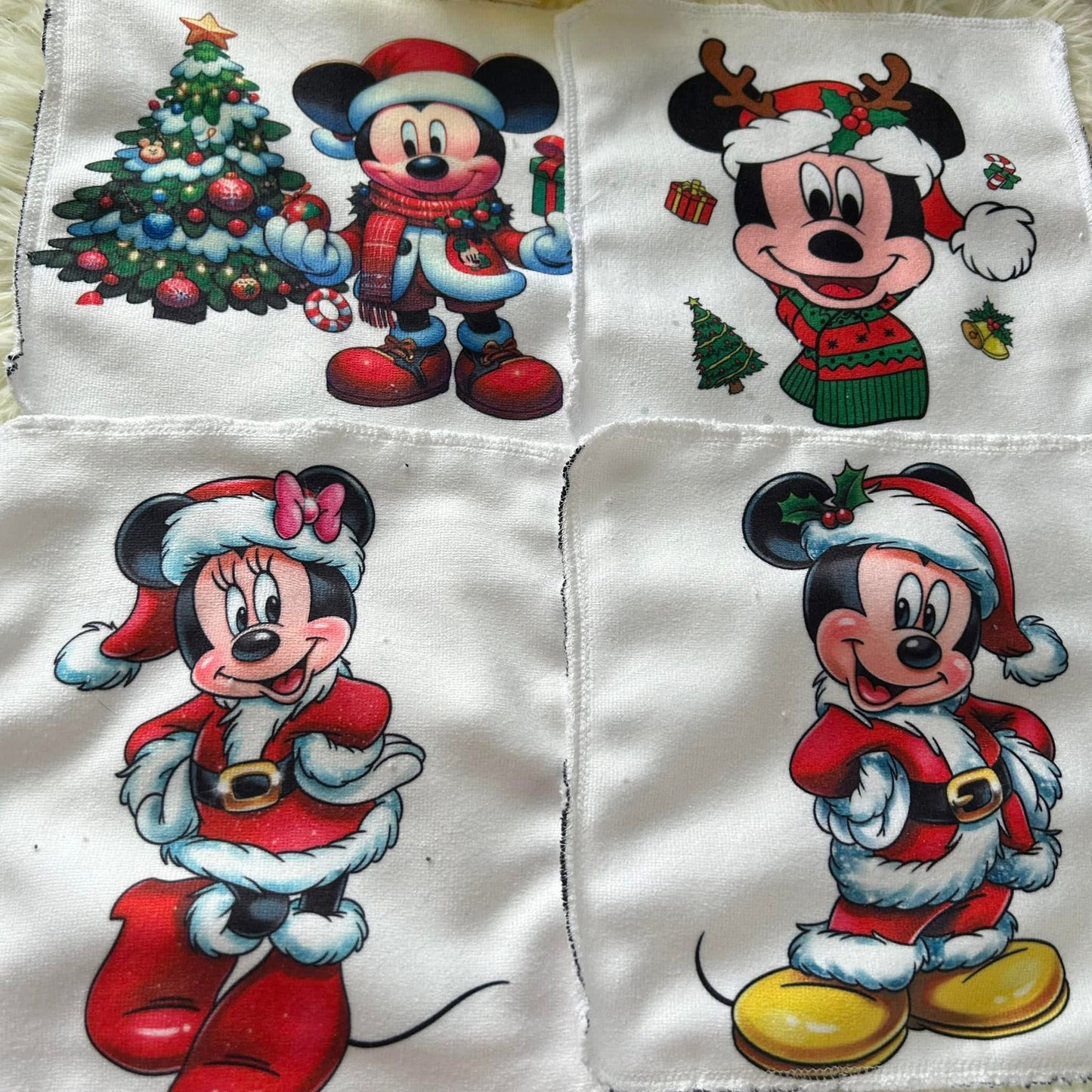 Débarbouillette personnage souris Noël