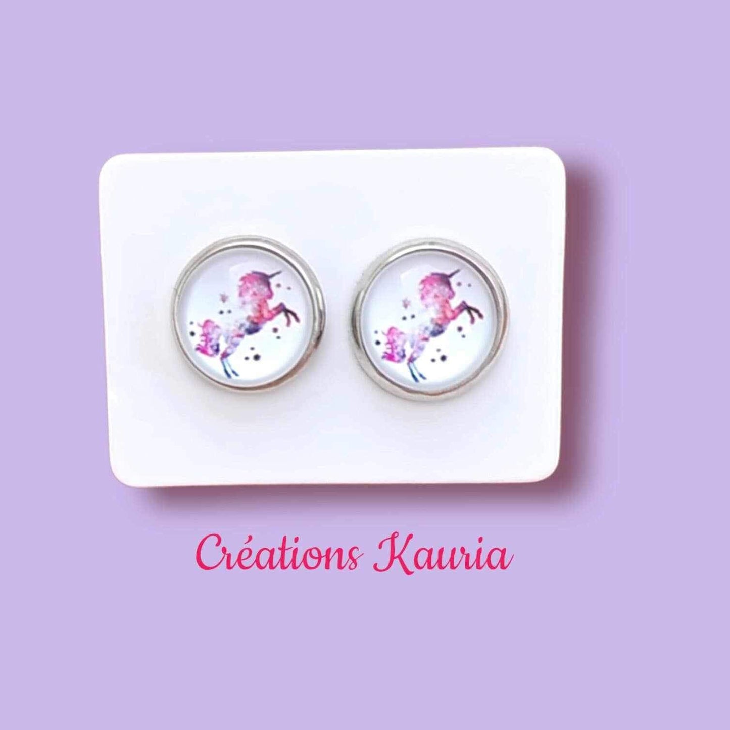 Boucle d’oreille licorne kauria