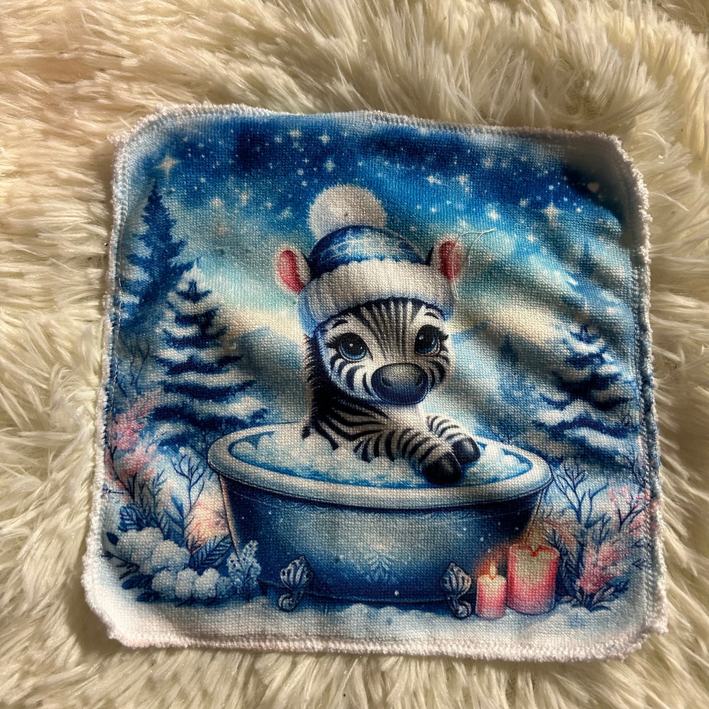 Débarbouillette zebre hivers
