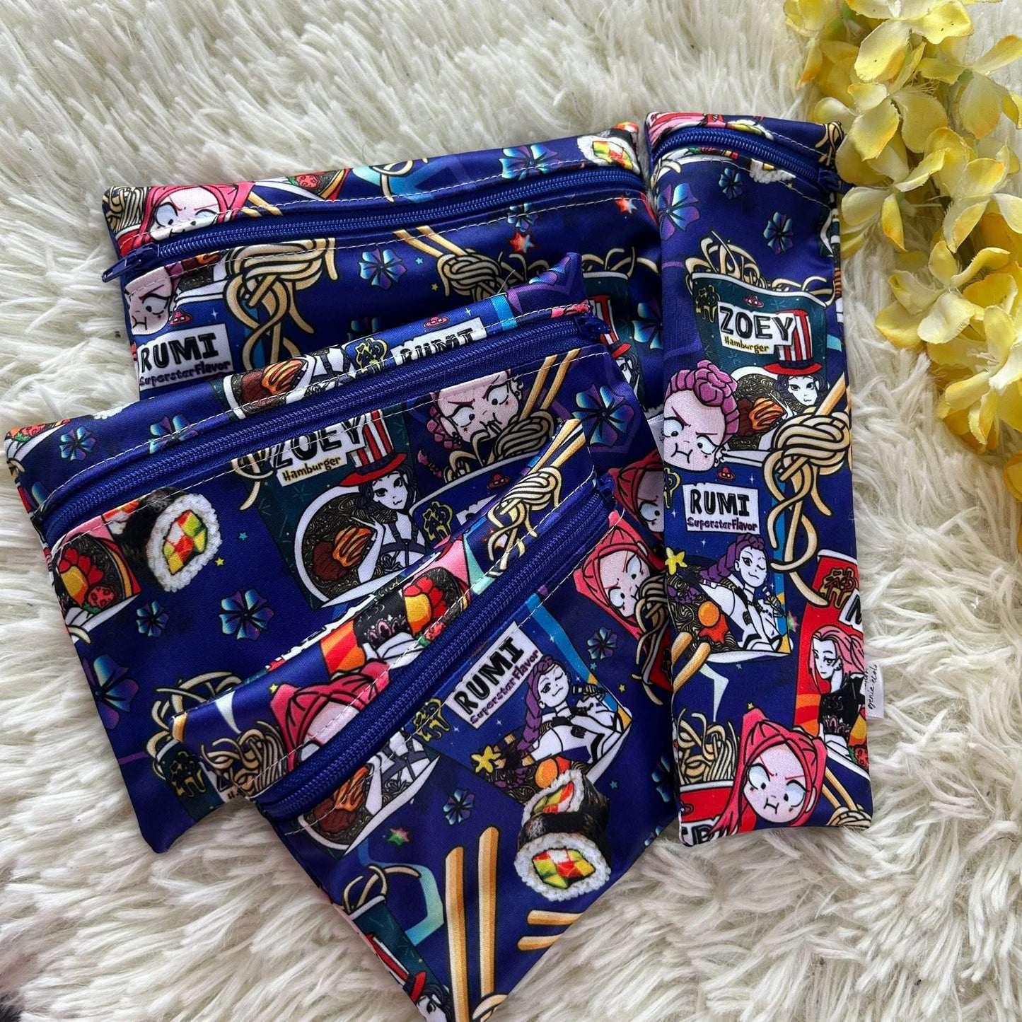 Kit sac à sandwich/collation/ustencile personnage kpop