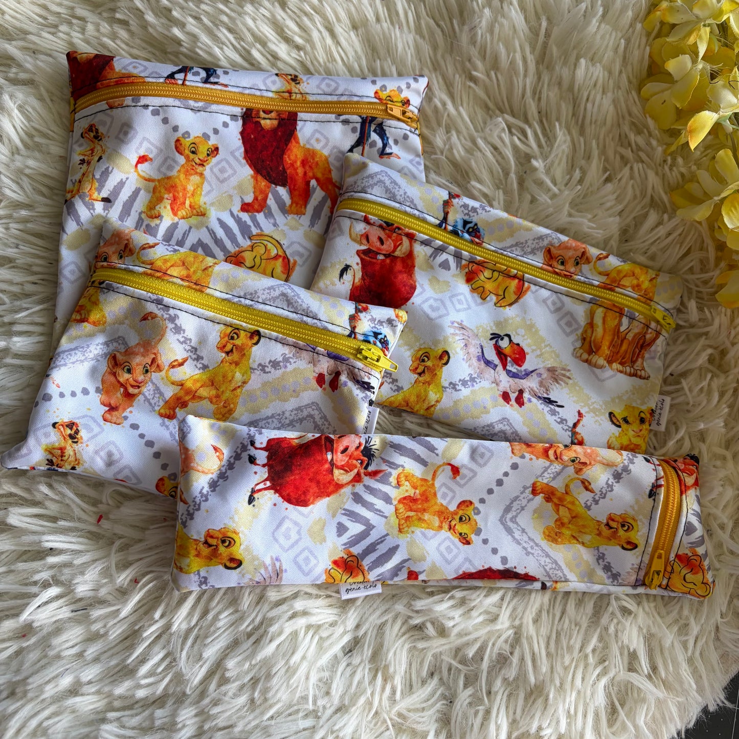 Kit sac à sandwich/collation/ustencile lion