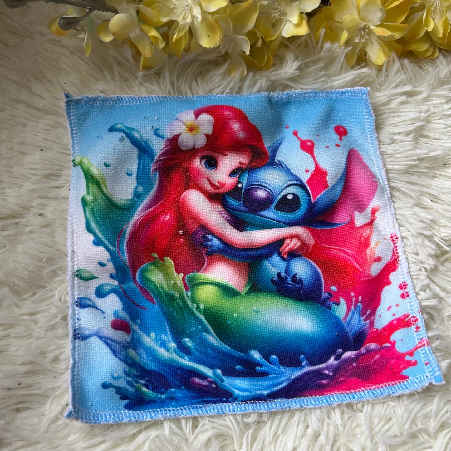 Débarbouillette princesse extraterrestre bleu