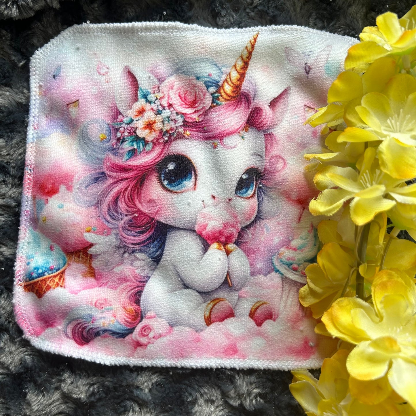 Débarbouillette licorne