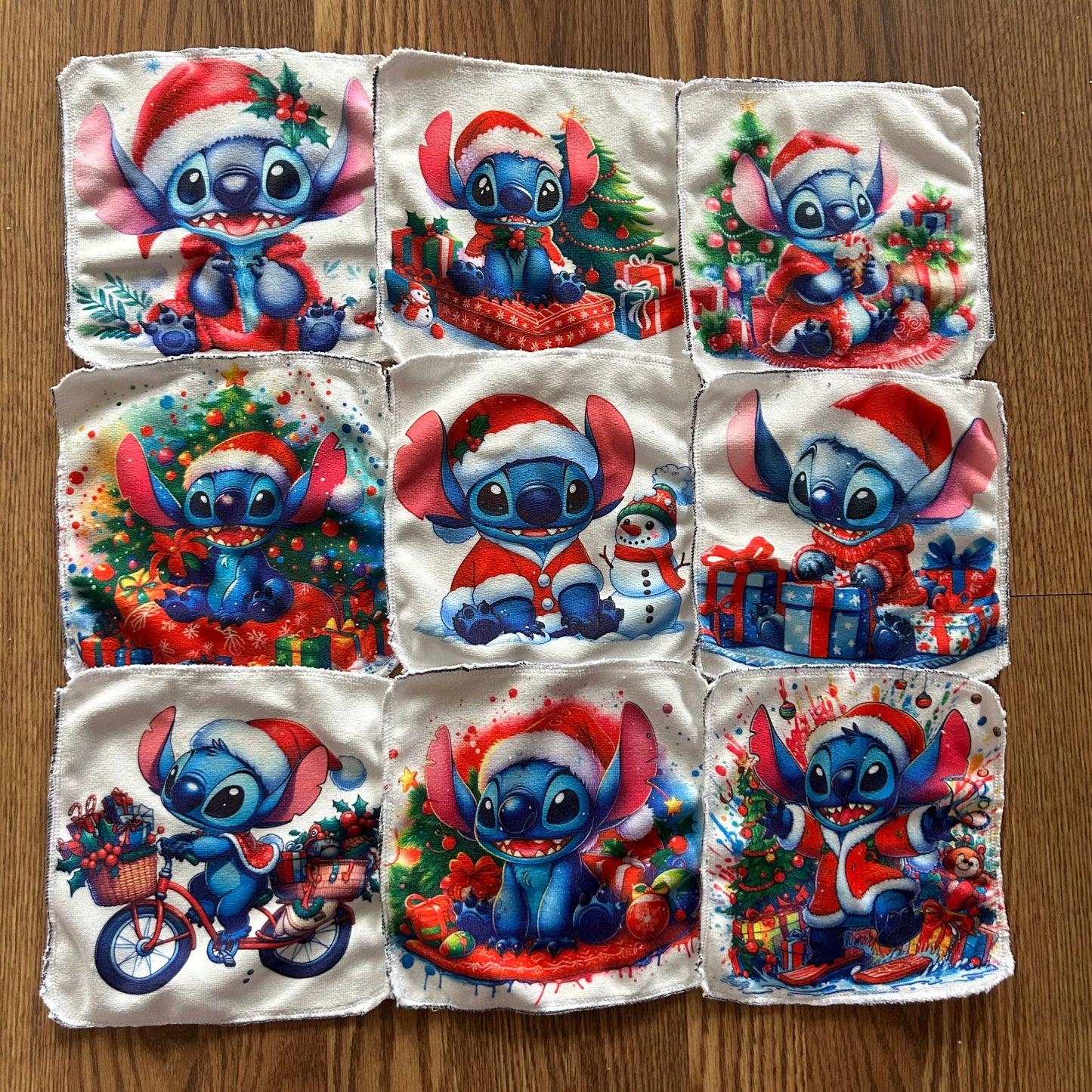 Débarbouillette personnage extraterrestre bleu noel