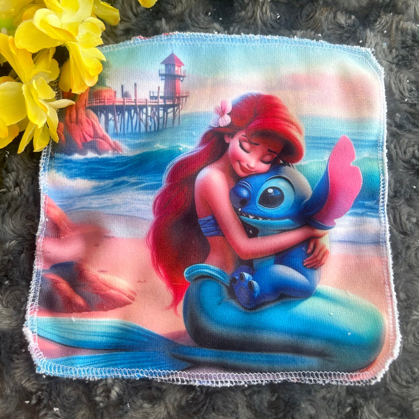 Débarbouillette princesse a extraterrestre bleu