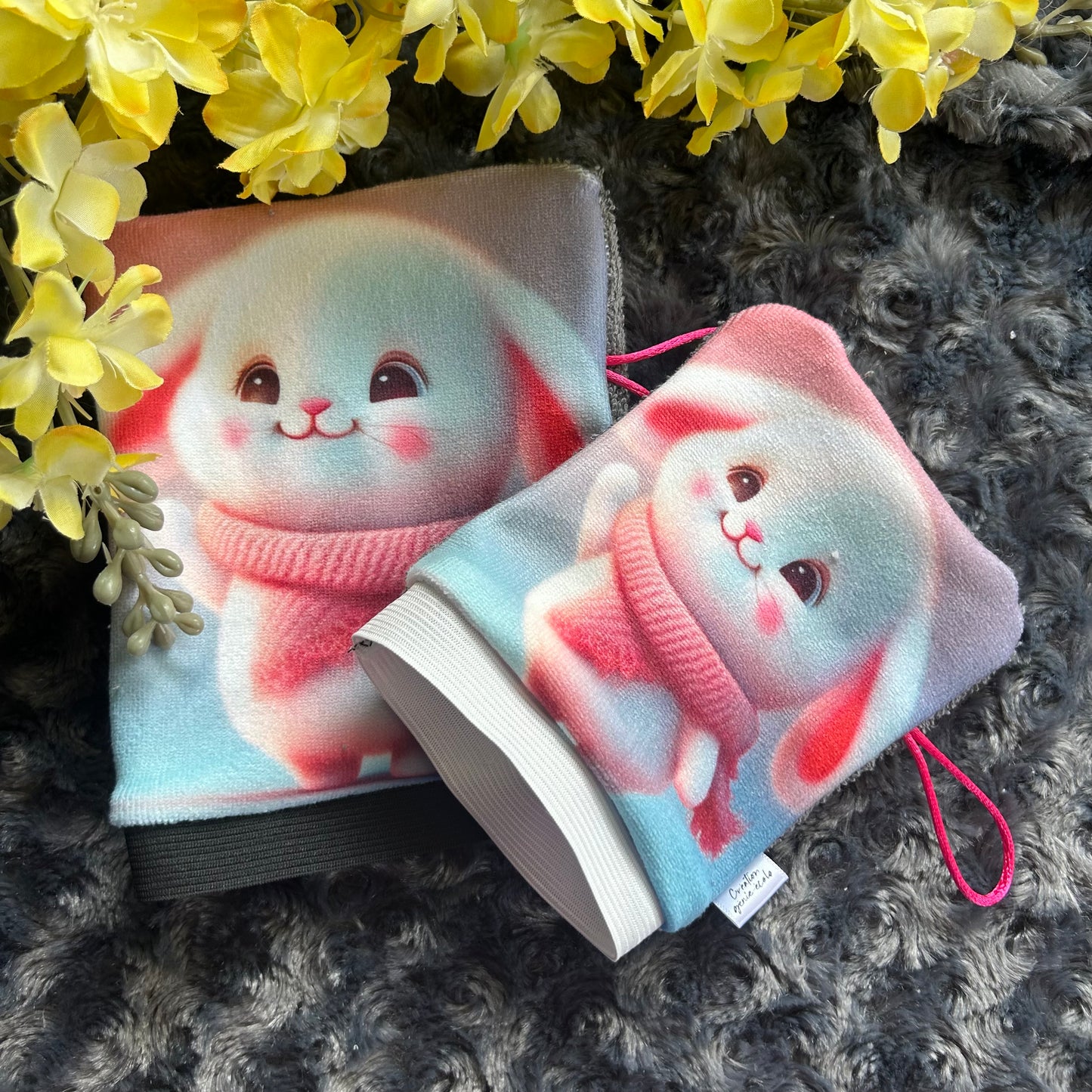 Mitaine de bain lapin