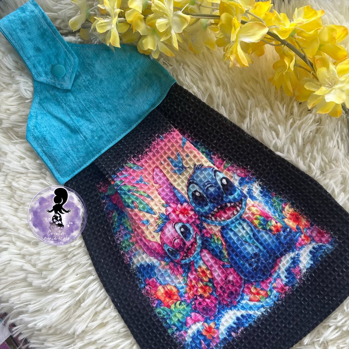 Serviette de four extraterrestre bleu