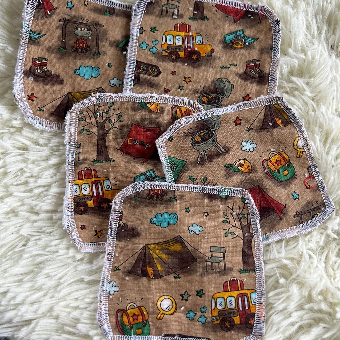 Tampon démaquillant camping