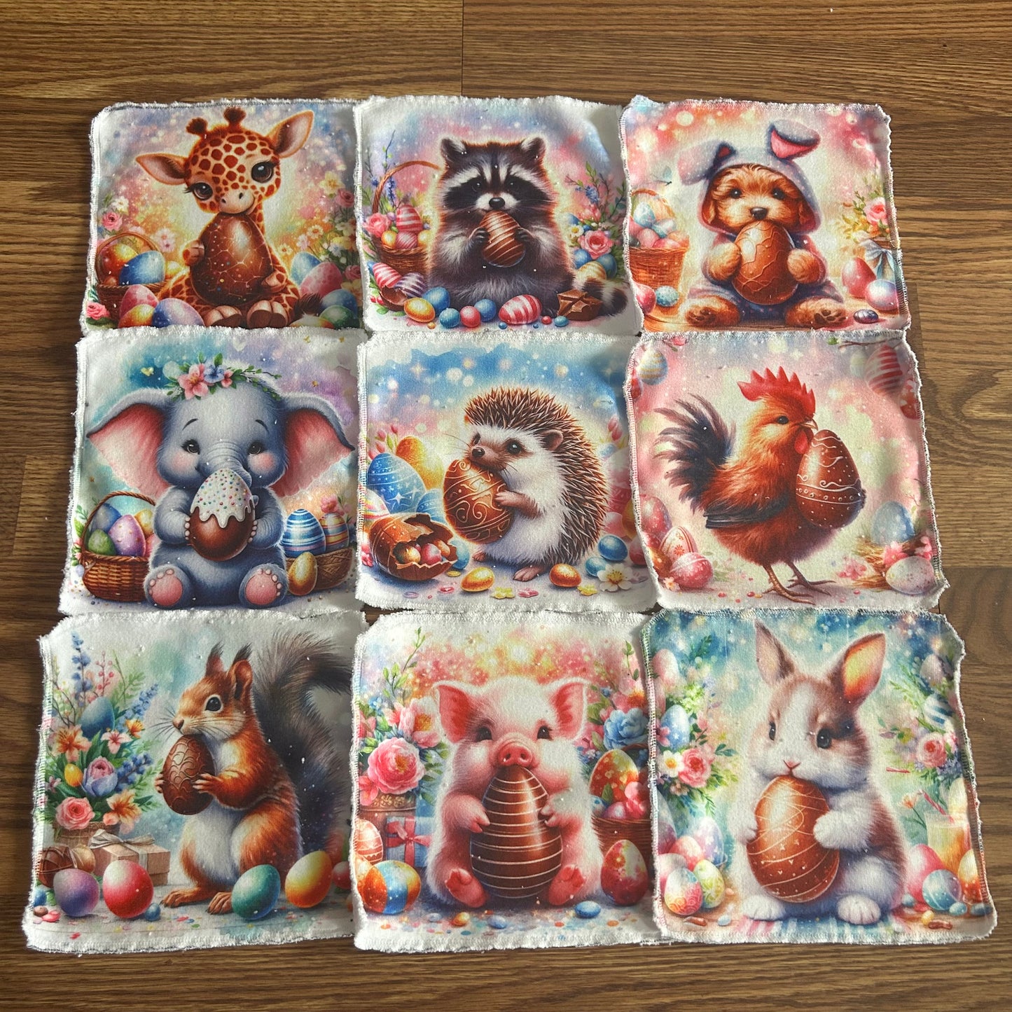 Débarbouillette animaux Pâques