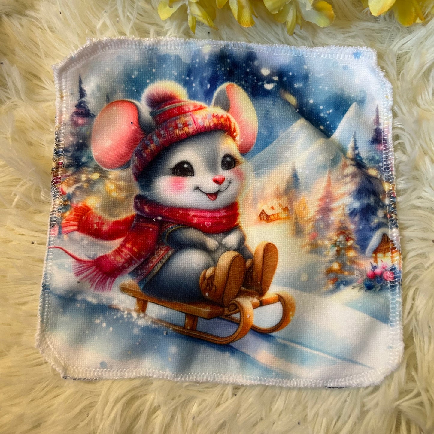 Débarbouillette souris hivers