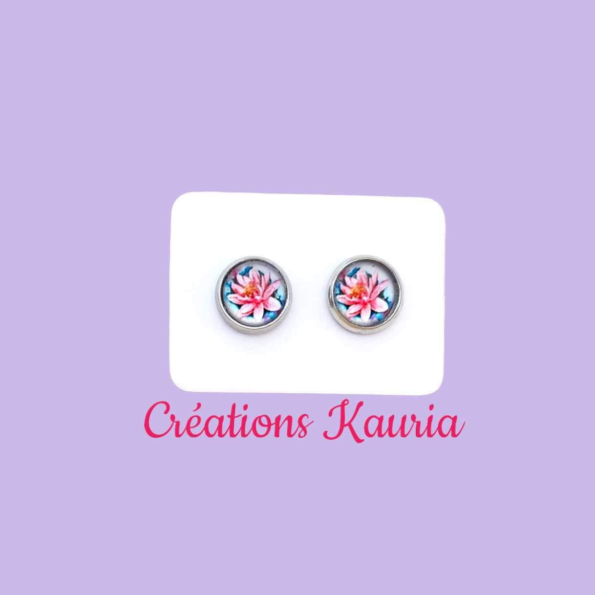 Boucle d’oreille fleur kauria