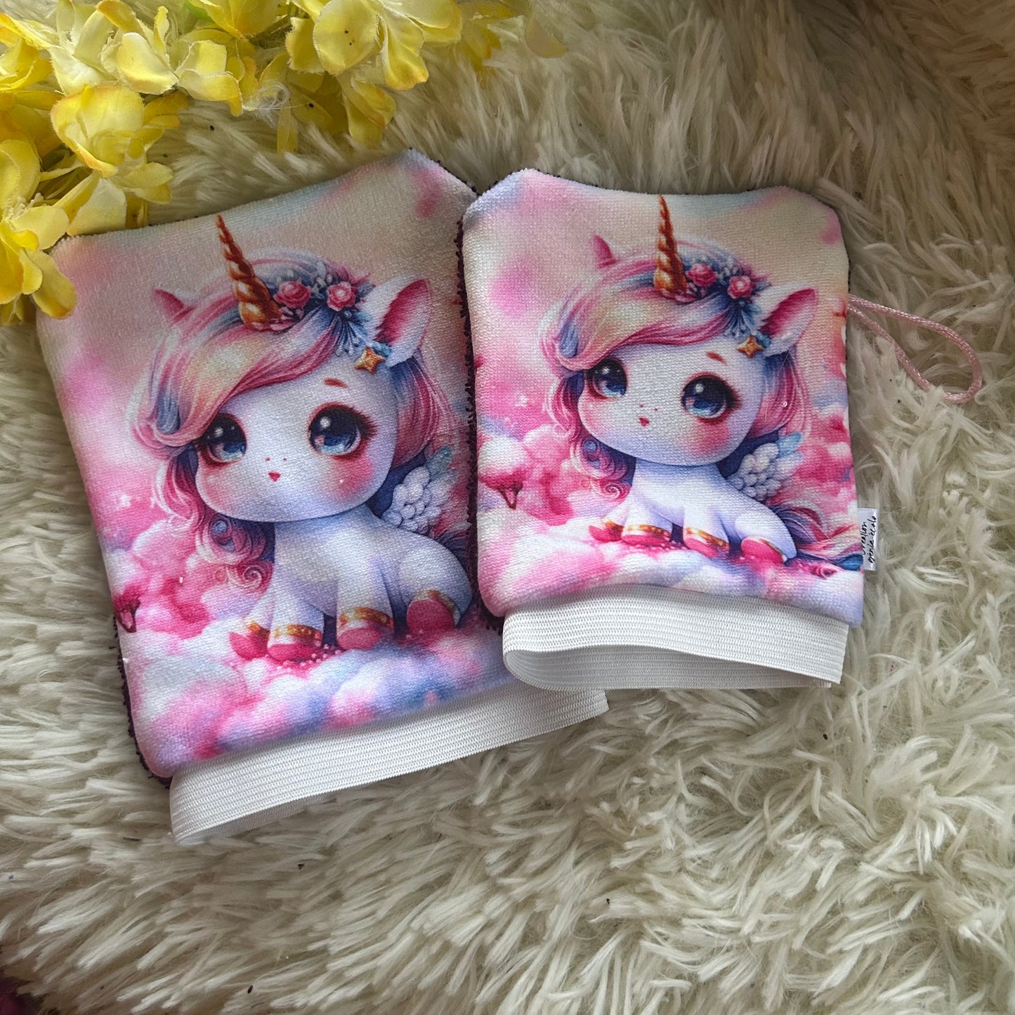 Mitaine de bain licorne