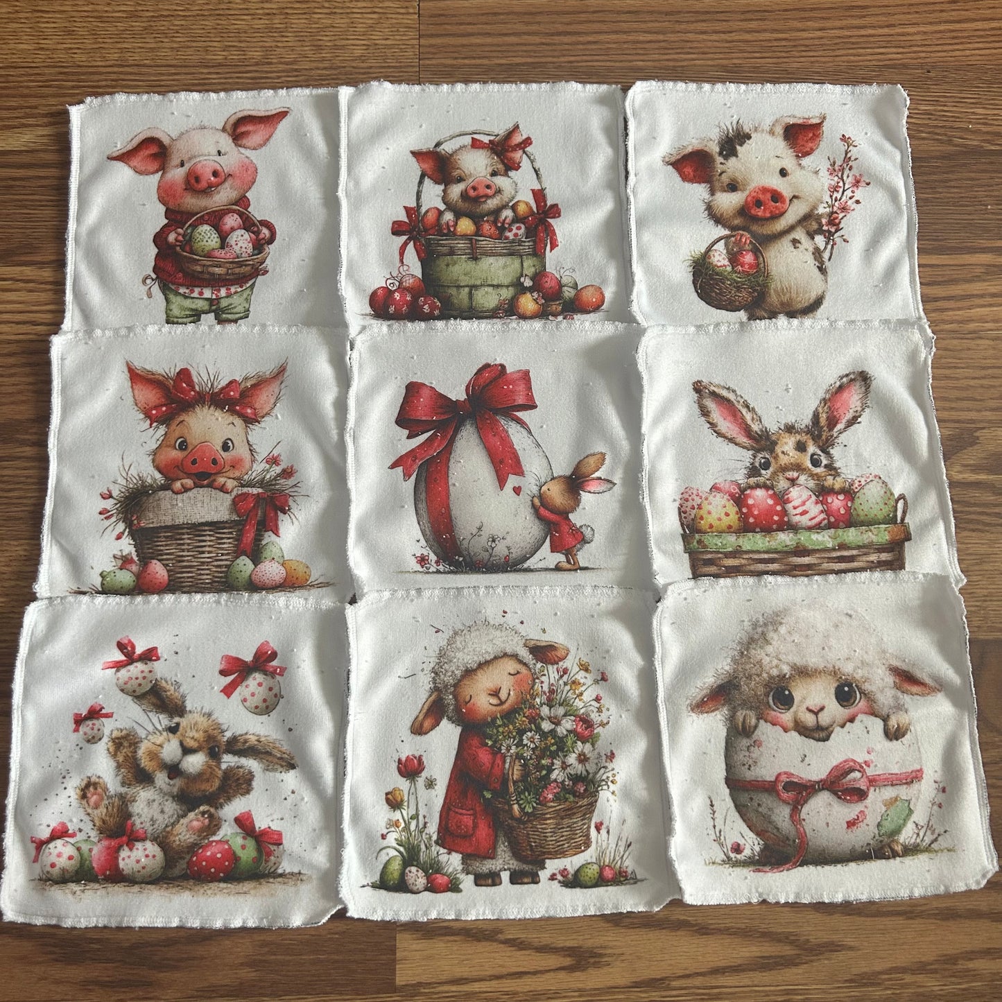 Débarbouillette animaux Pâques