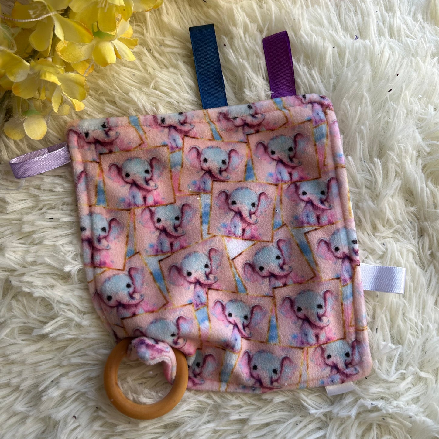 Doudou étiquette elephant