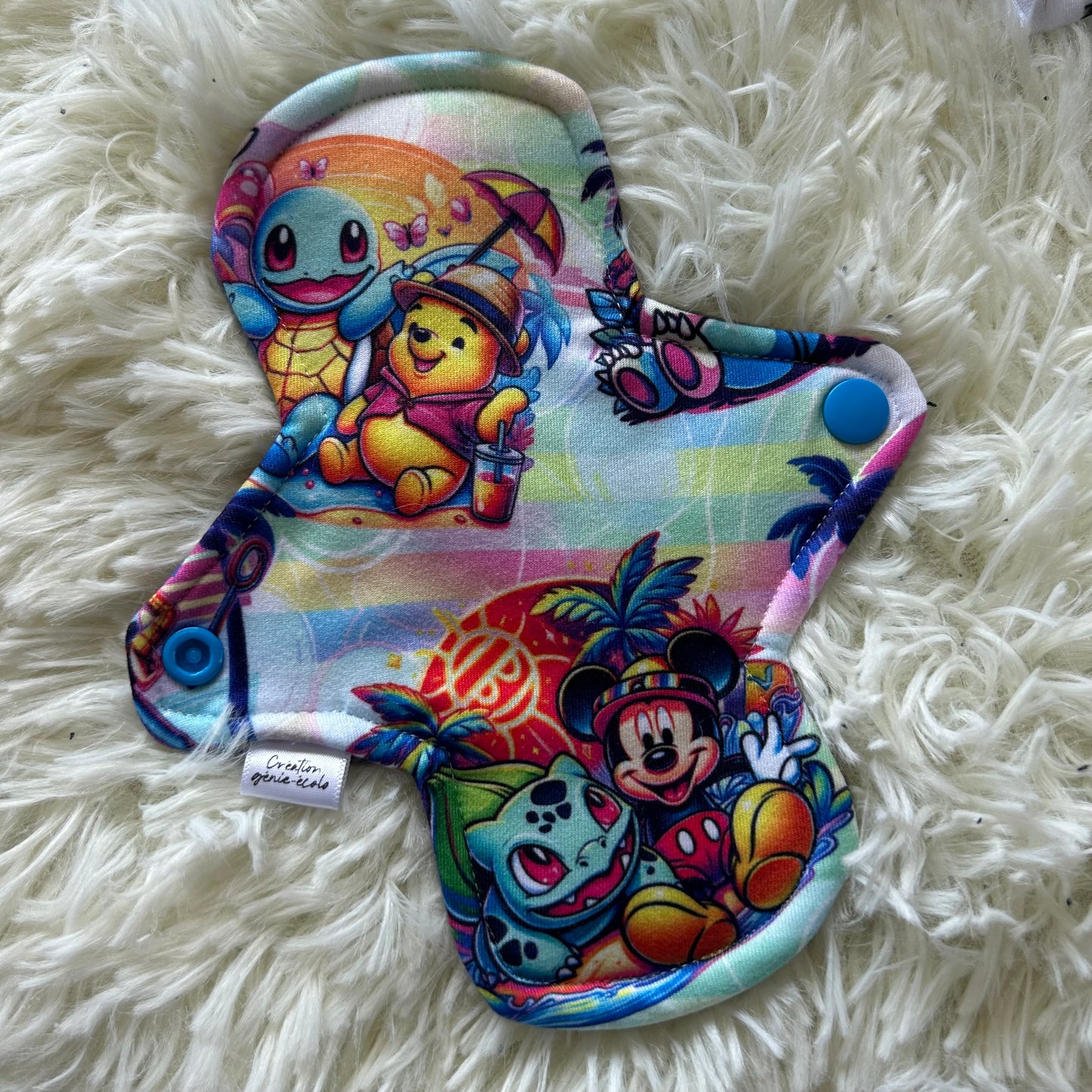 Serviette hygiénique 7” monstre personnage