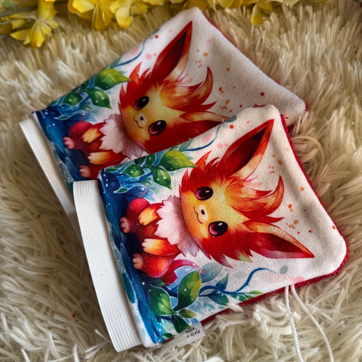 Mitaine de bain monstre poke orange