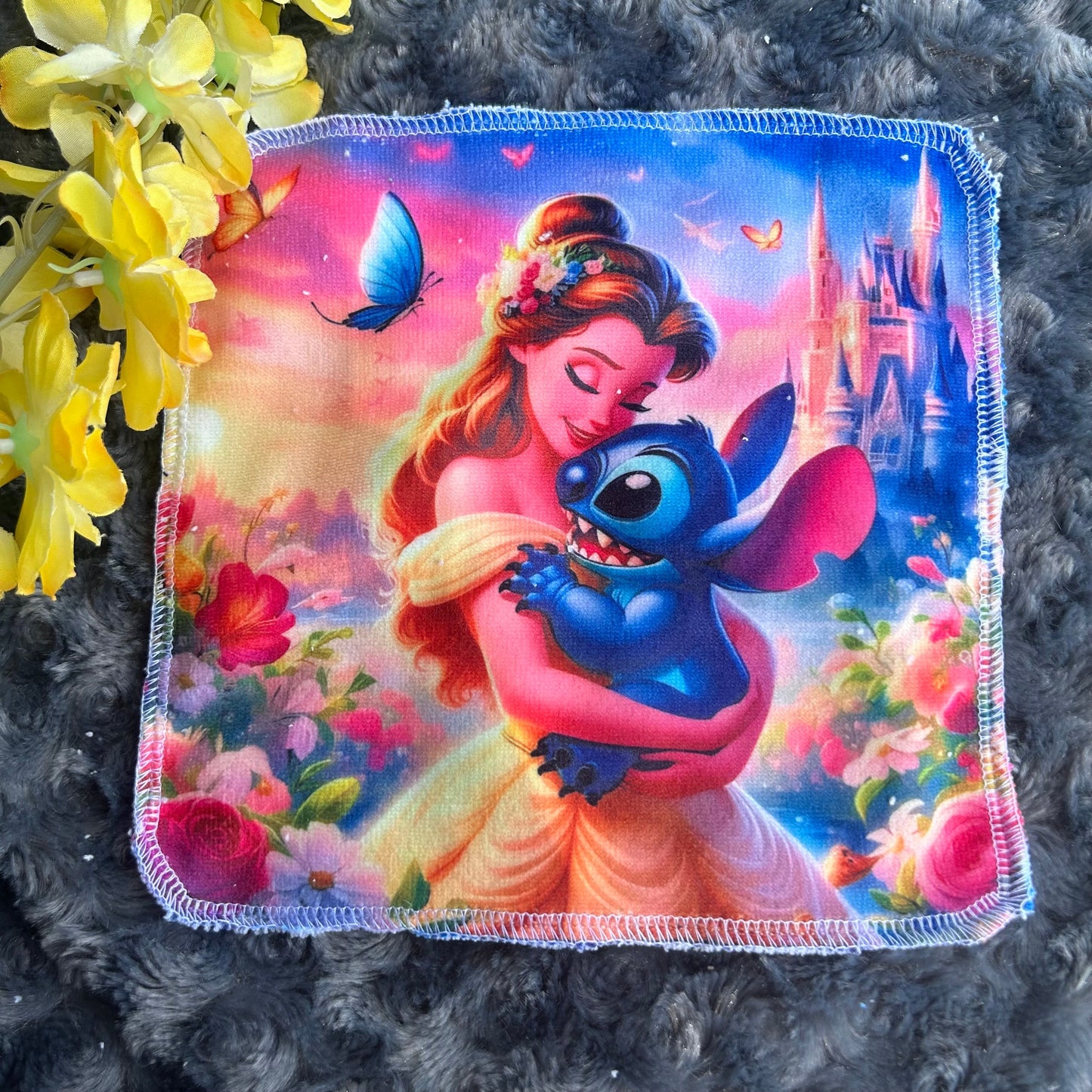 Débarbouillette princesse extraterrestre bleu
