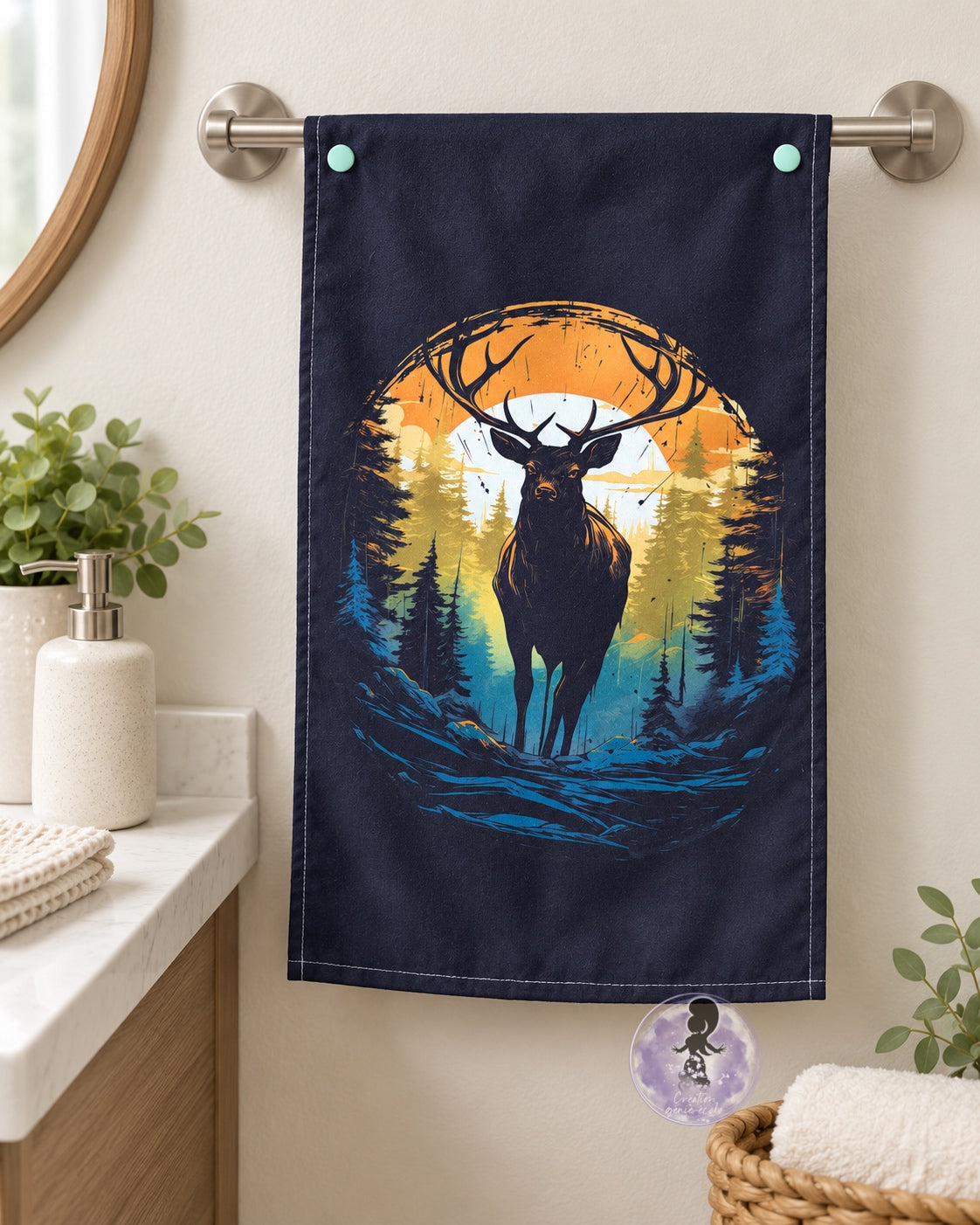 Serviette à main cerf