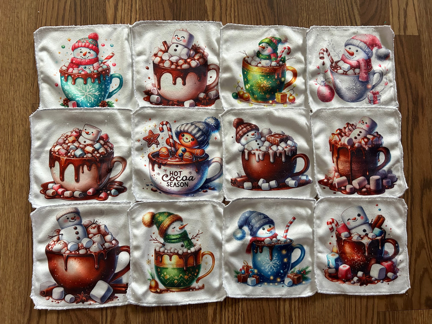 Débarbouillette chocolat chaud noel