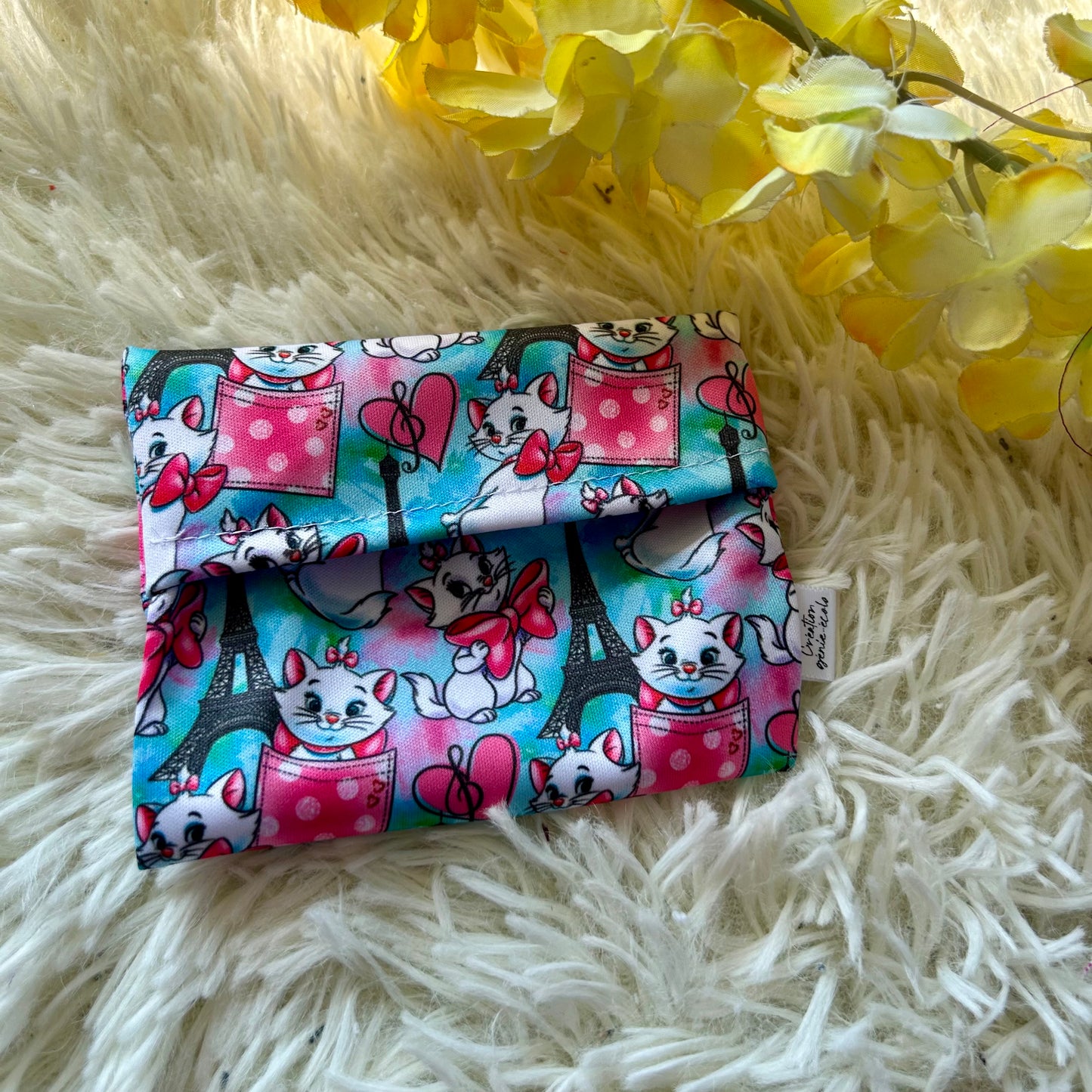 Pochette pour serviette chat