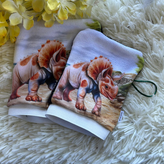 Mitaine de bain dino