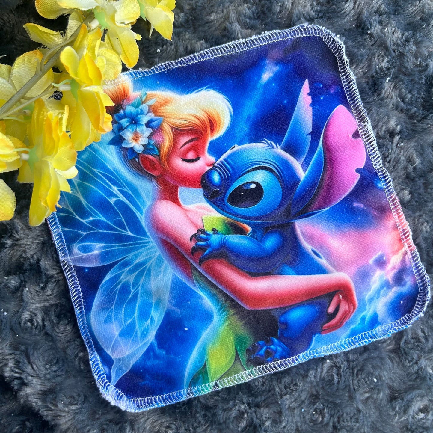 Débarbouillette princesse extraterrestre bleu