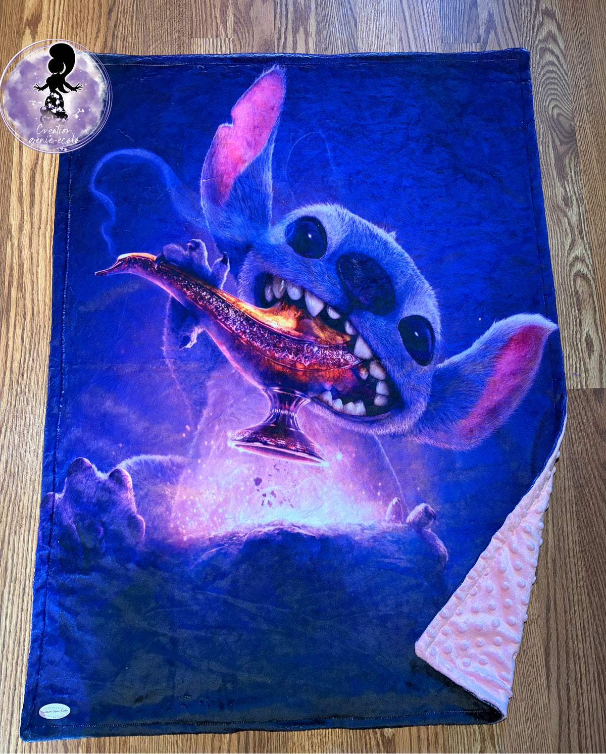 Doudou 30x40 personnage bleu genie