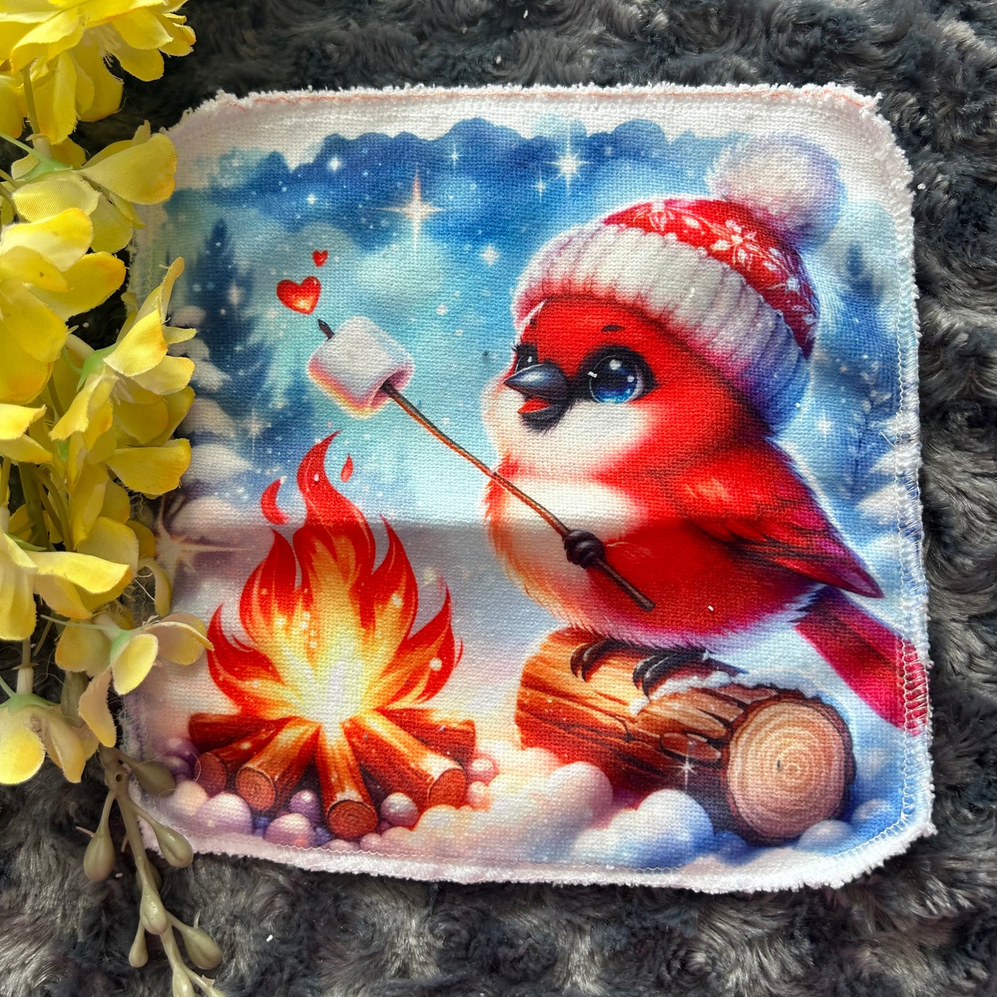 Débarbouillette oiseau hivers