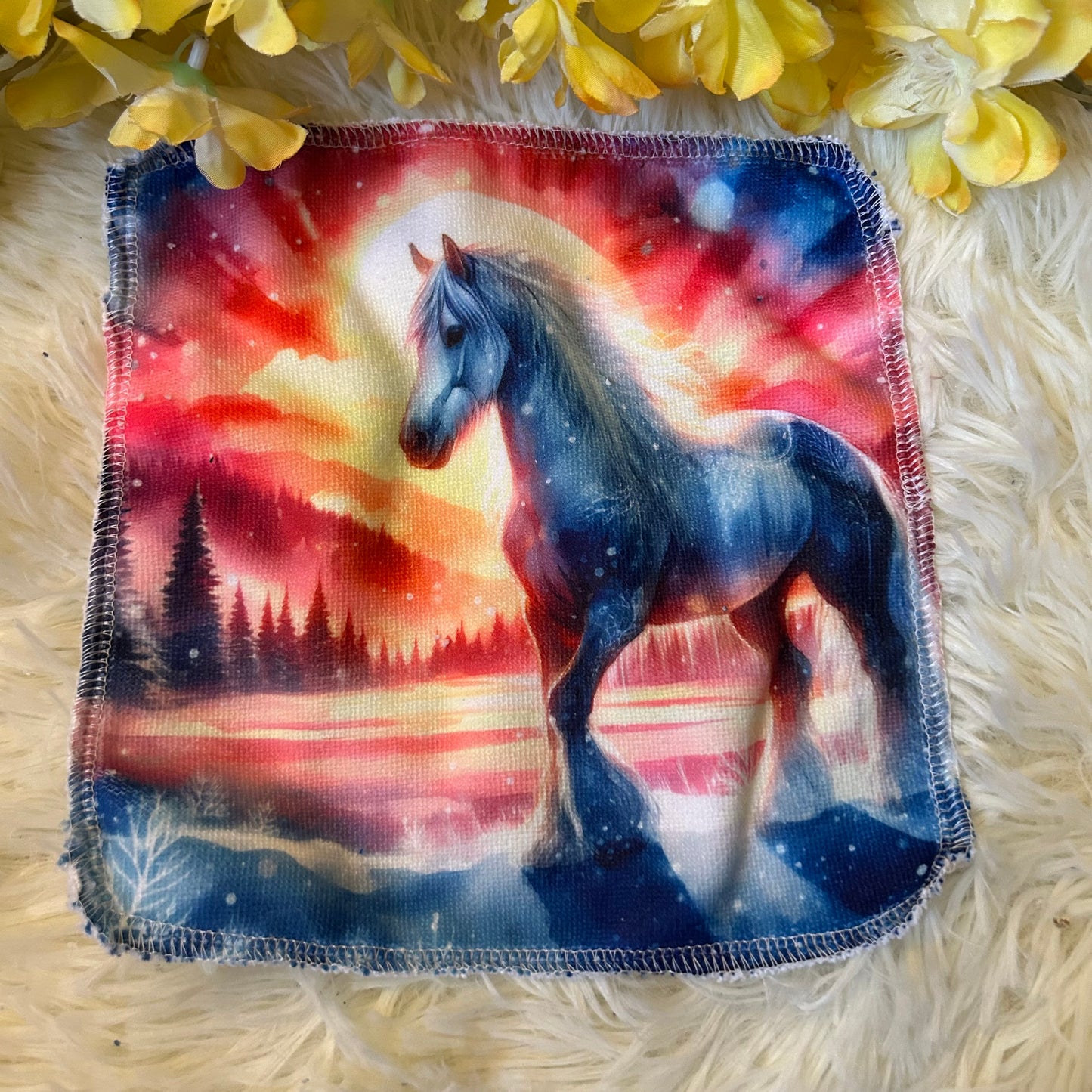 Débarbouillette chevaux hivers