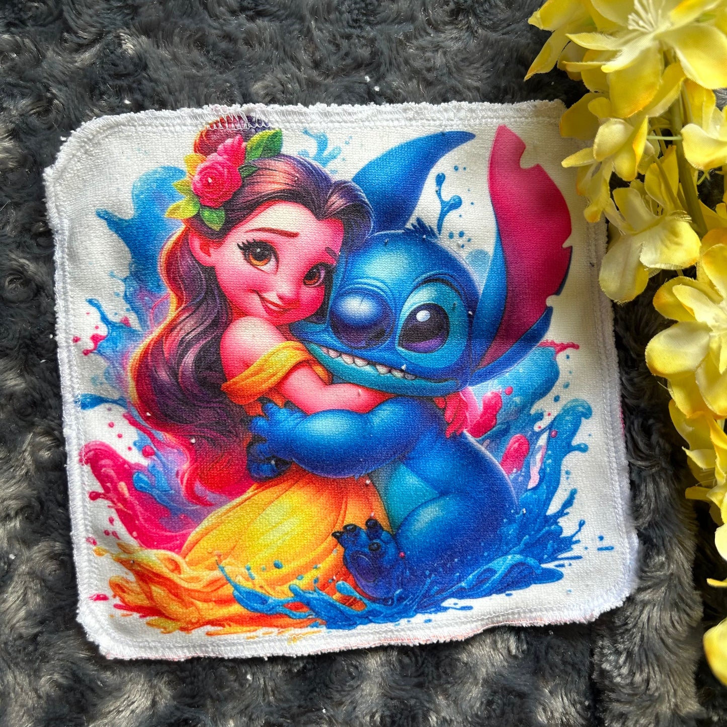 Débarbouillette princesse extraterrestre bleu