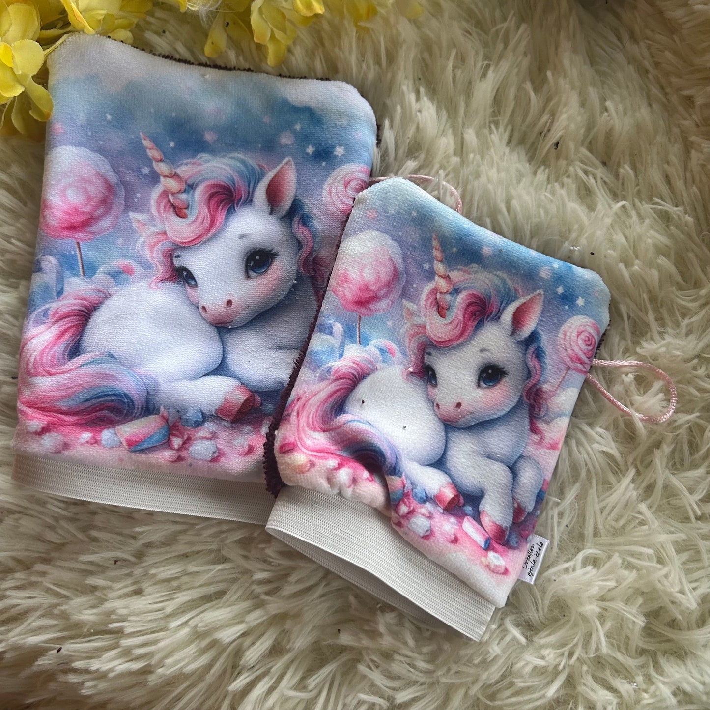 Mitaine de bain licorne