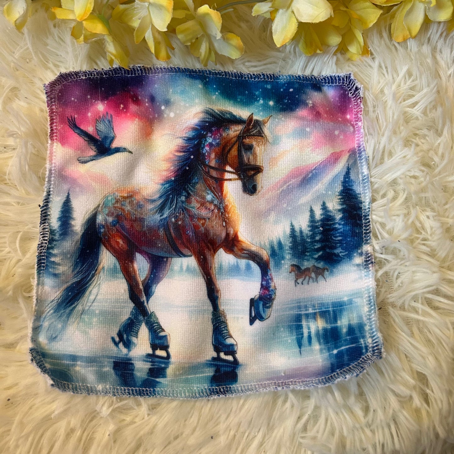 Débarbouillette chevaux hivers