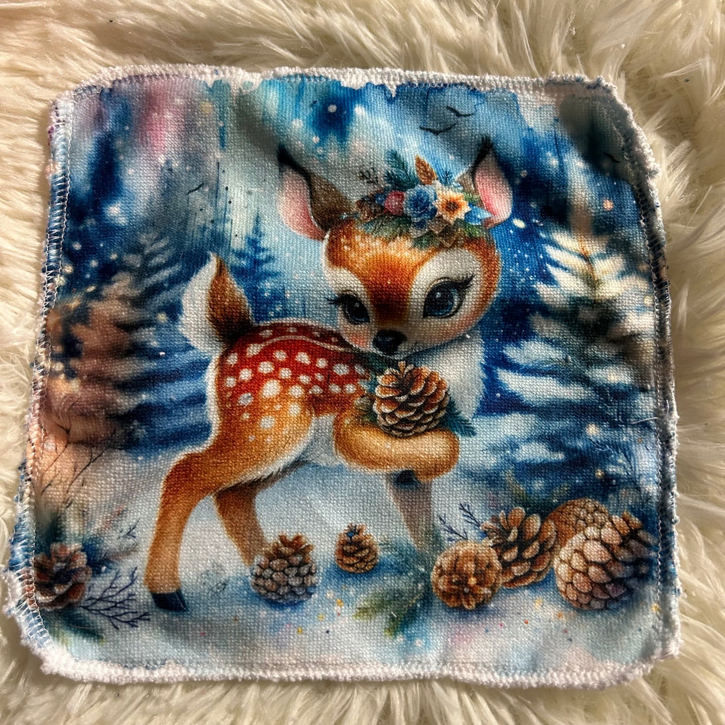 Débarbouillette cerf hivers