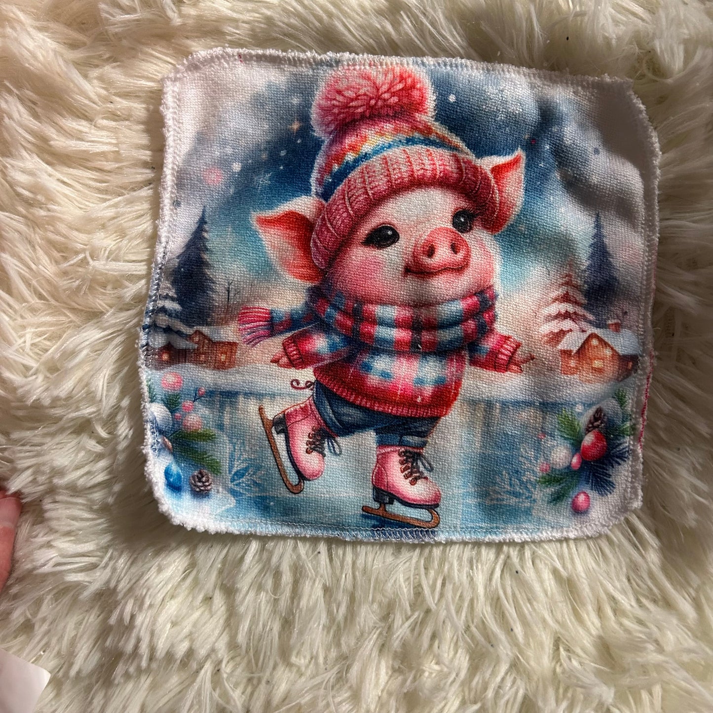 Débarbouillette cochon hivers