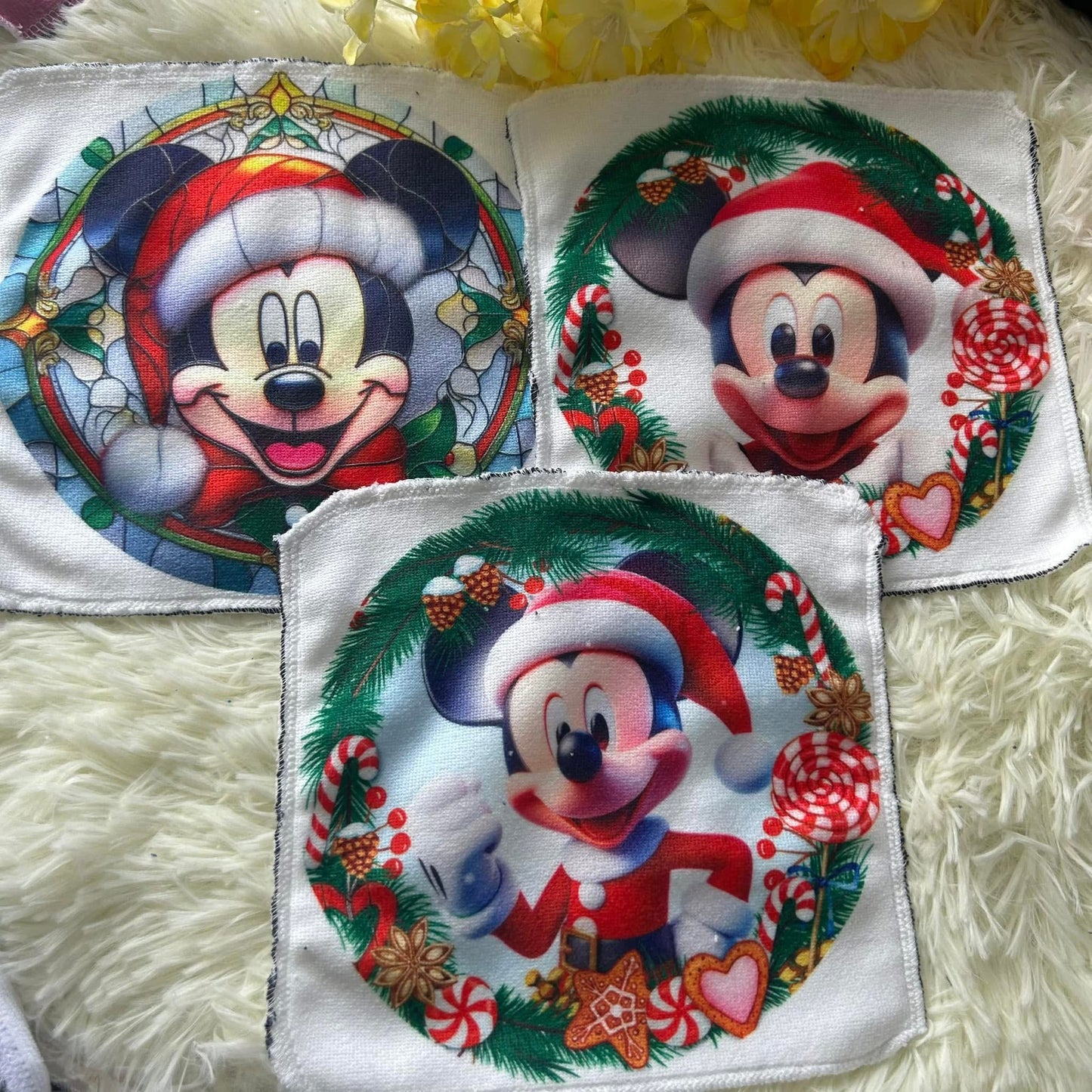 Débarbouillette souris Noel