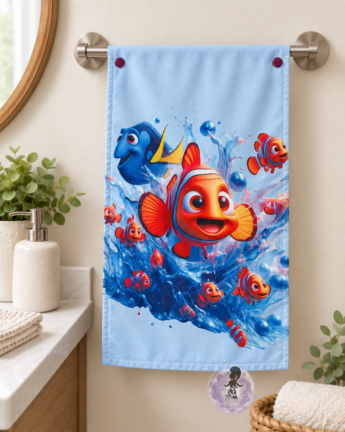 Serviette à main poisson