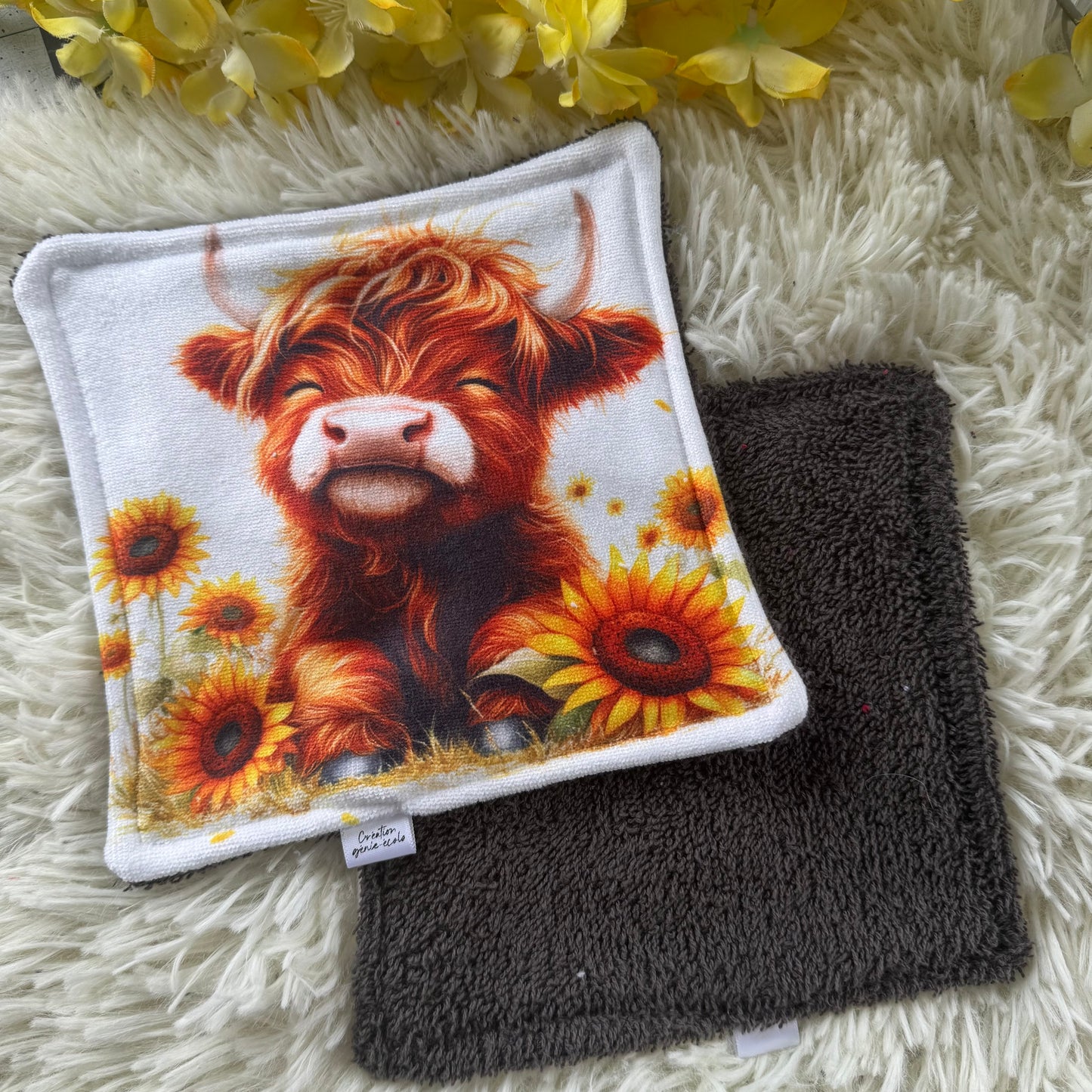 Débarbouillette premium vache