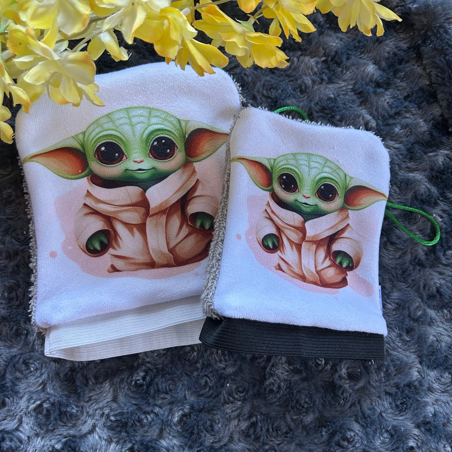 Mitaine de bain extraterrestre vert