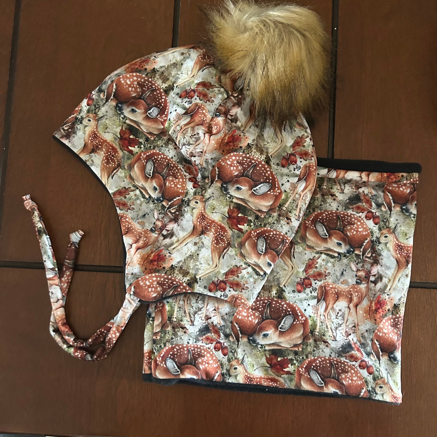 Ensemble tuque cache-cou cerf willfée 4 ans
