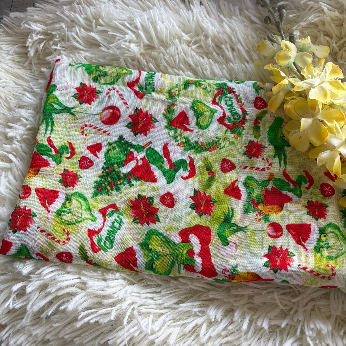 Mousseline de bambou grincheux noel