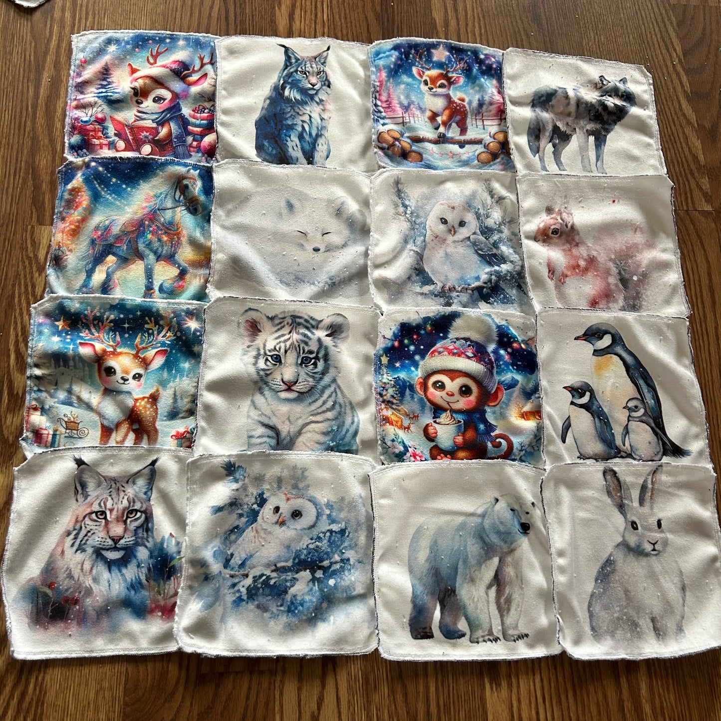 Débarbouillette animaux hivers