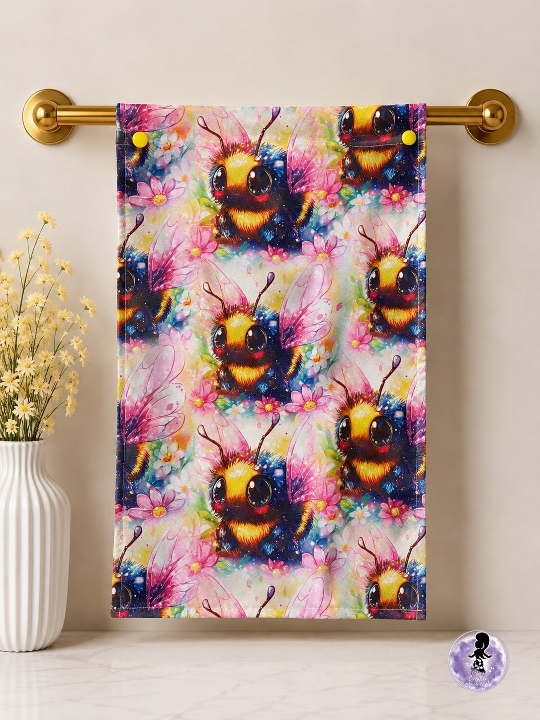 Serviette à main abeille