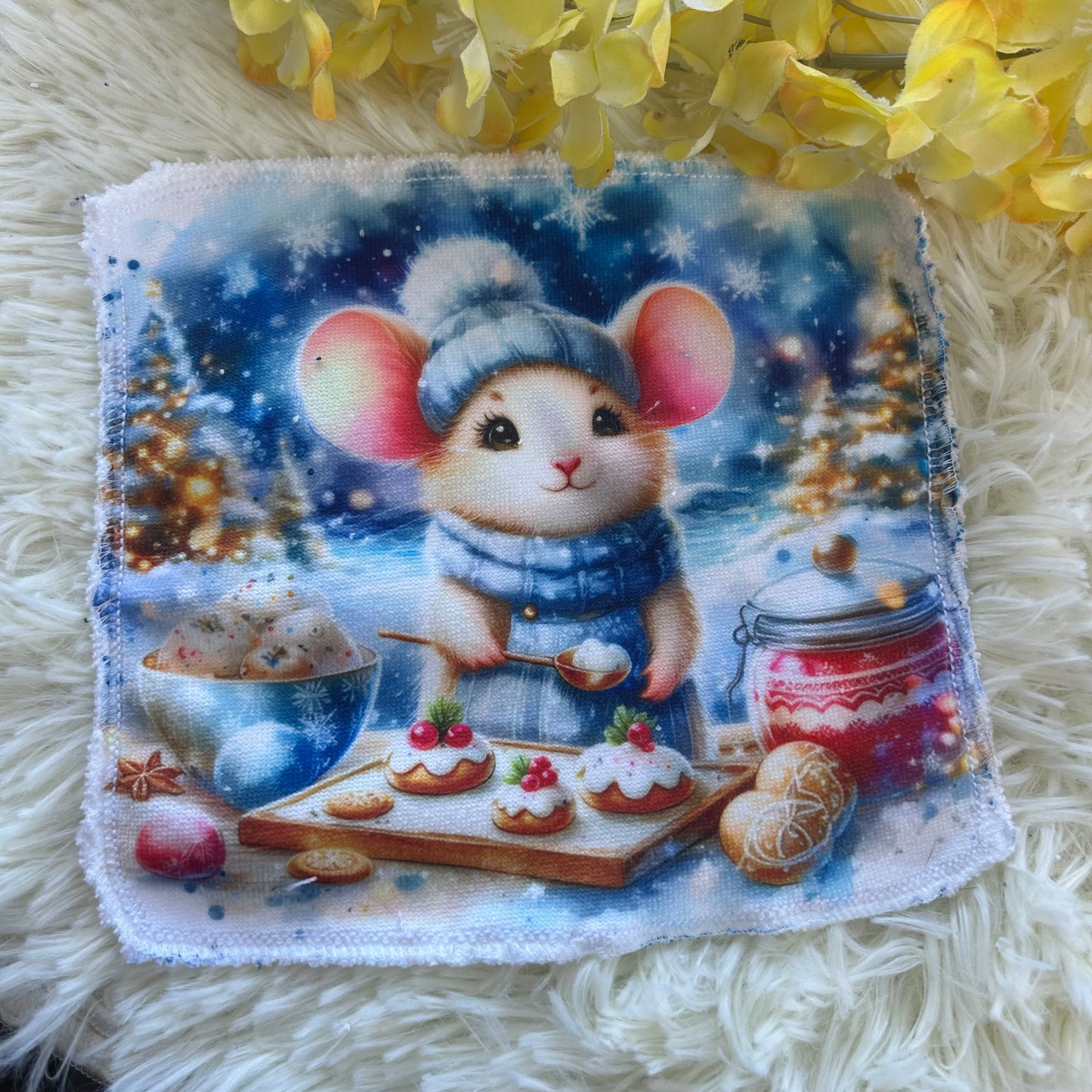 Débarbouillette souris hivers